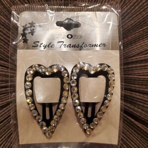 Heart Hair Clips with Rhinestones